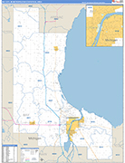 Bay City Metro Area Wall Map Basic Style